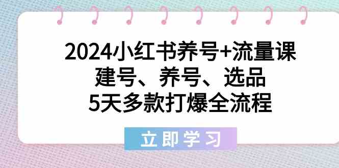 （8974期）2024小红书养号+流量课：建号、养号、选品，5天多款打爆全流程-副业心选