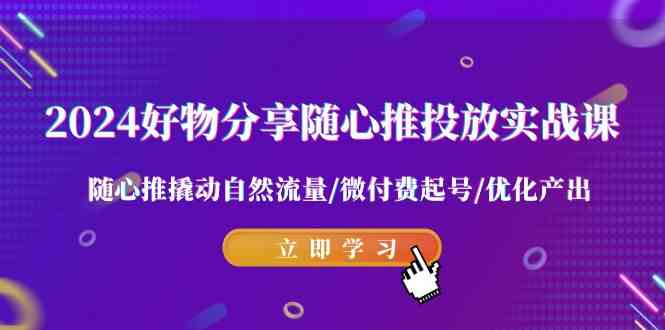 （9030期）2024好物分享-随心推投放实战课 随心推撬动自然流量/微付费起号/优化产出 - 副业心选-副业心选