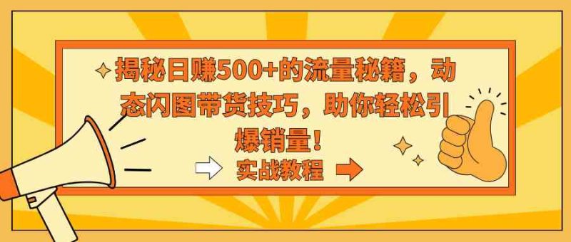 （9058期）揭秘日赚500+的流量秘籍，动态闪图带货技巧，助你轻松引爆销量！-副业心选
