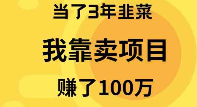 （9100期）当了3年韭菜，我靠卖项目赚了100万 - 副业心选-副业心选