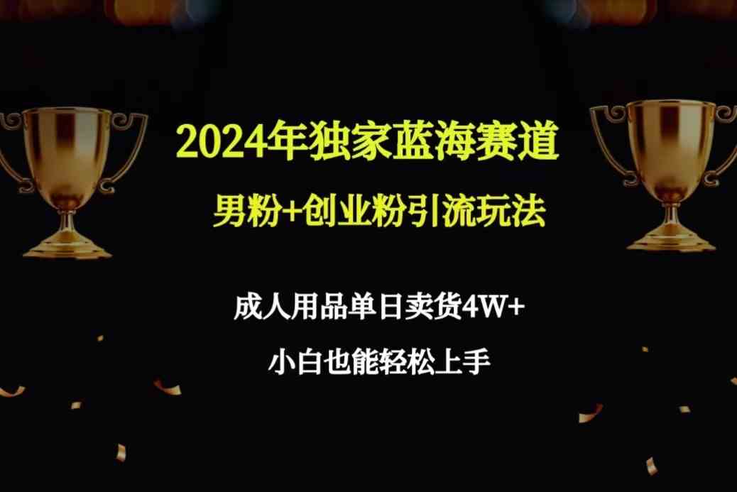 （9111期）2024年独家蓝海赛道男粉+创业粉引流玩法，成人用品单日卖货4W+保姆教程 - 副业心选-副业心选