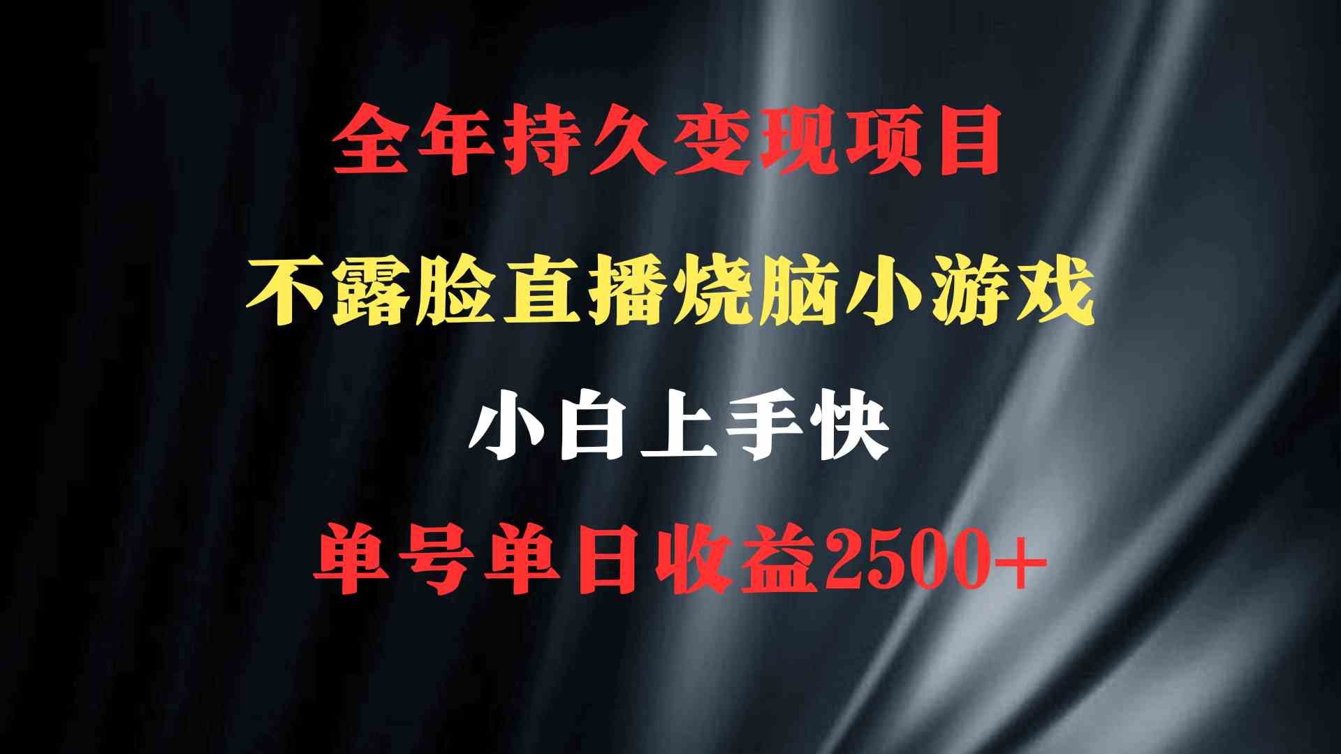 （9168期）2024年 最优项目，烧脑小游戏不露脸直播 小白上手快 无门槛 一天收益2500+ - 副业心选-副业心选