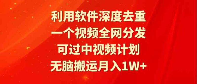 （9224期）利用软件深度去重，一个视频全网分发，可过中视频计划，无脑搬运月入1W+-副业心选