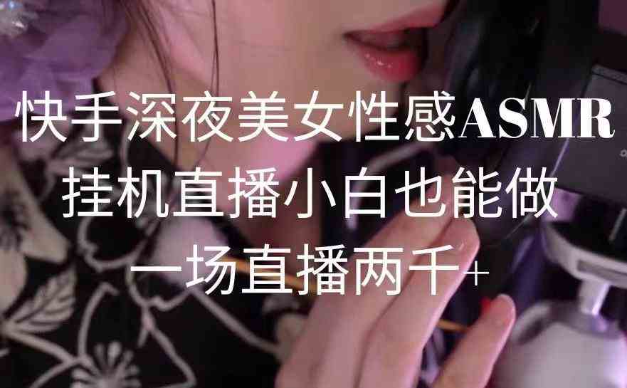 （9243期）快手深夜美女性感ASMR挂机直播，小白也能做，一场直播两千+ - 副业心选-副业心选