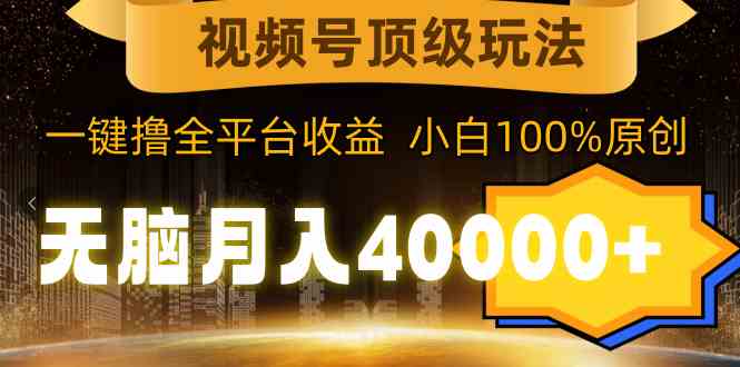 （9281期）视频号顶级玩法，无脑月入40000+，一键撸全平台收益，纯小白也能100%原创 - 副业心选-副业心选