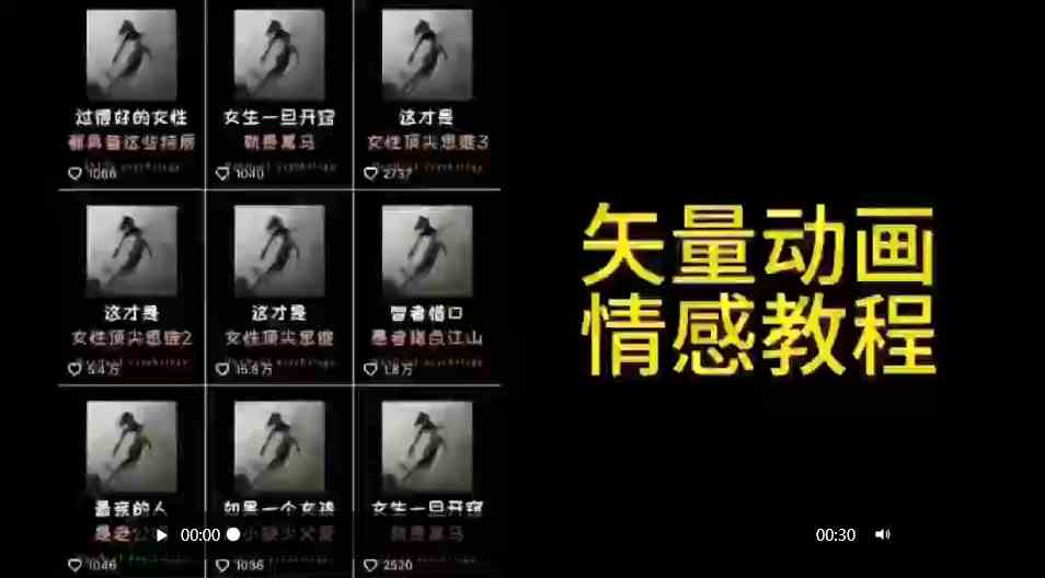 （9334期）矢量动画情感教程：高点赞涨粉，适合情感、思维、创业教育等赛道 - 副业心选-副业心选