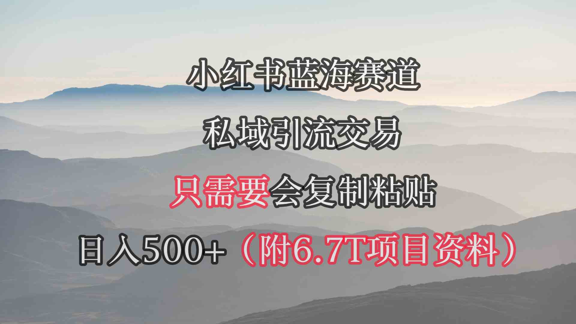 （9487期）小红书短剧赛道，私域引流交易，会复制粘贴，日入500+（附6.7T短剧资源） - 副业心选-副业心选