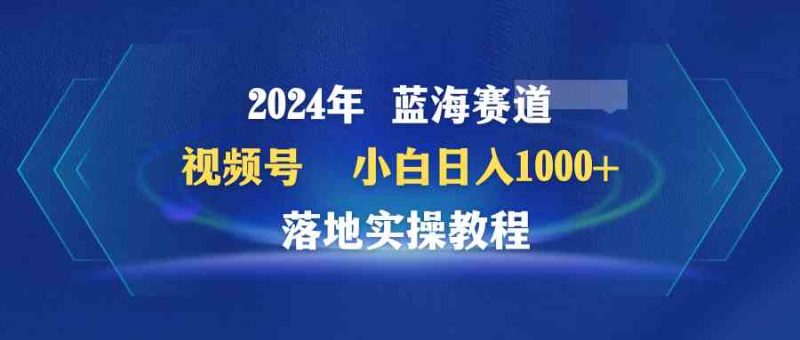 （9515期）2024年蓝海赛道 视频号  小白日入1000+ 落地实操教程-副业心选