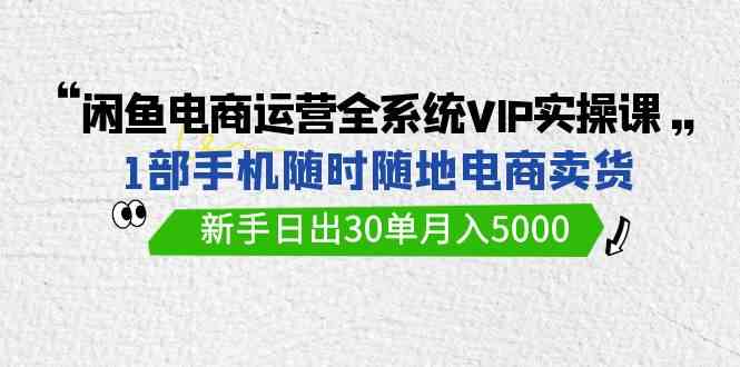 （9547期）闲鱼电商运营全系统VIP实战课，1部手机随时随地卖货，新手日出30单月入5000 - 副业心选-副业心选