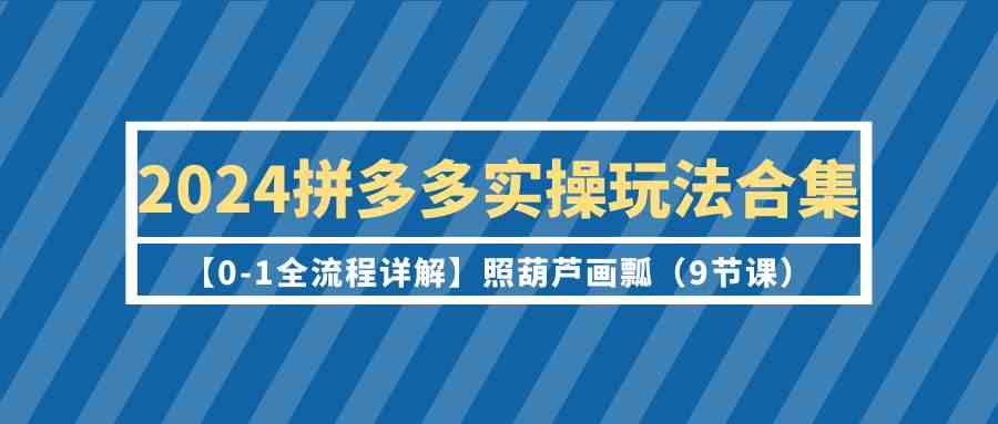 （9559期）2024拼多多实操玩法合集【0-1全流程详解】照葫芦画瓢（9节课） - 副业心选-副业心选