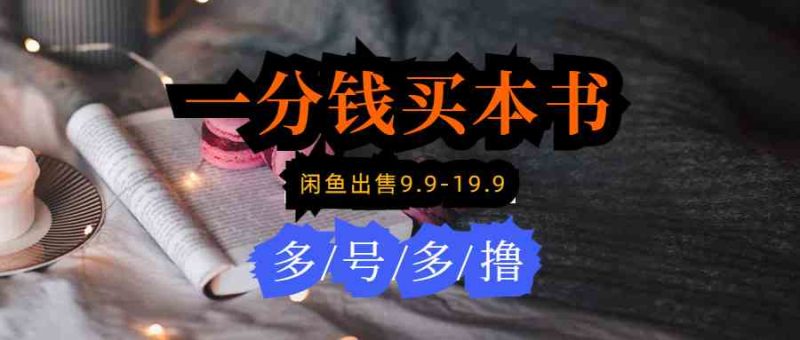 （9695期）每天花1分钱买一本书，闲鱼出售9.9-19.9不等，多账号多撸 新手小白均可操作-副业心选