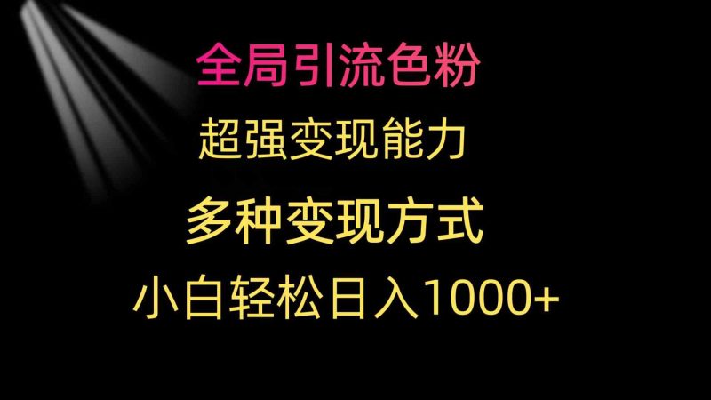 （9680期）全局引流色粉 超强变现能力 多种变现方式 小白轻松日入1000+-副业心选