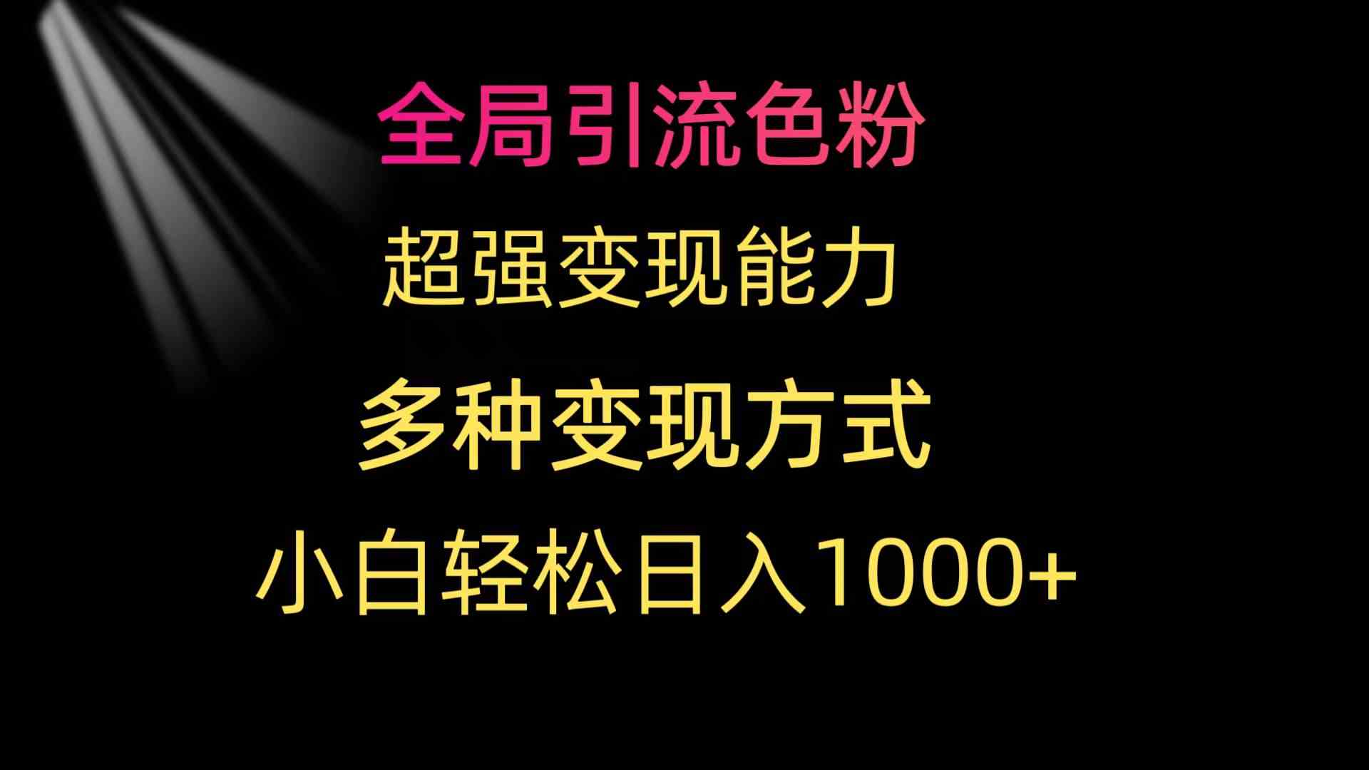 （9680期）全局引流色粉 超强变现能力 多种变现方式 小白轻松日入1000+ - 副业心选-副业心选