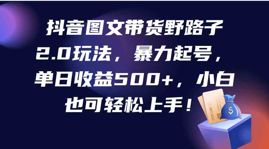 （9790期）抖音图文带货野路子2.0玩法，暴力起号，单日收益500+，小白也可轻松上手！ - 副业心选-副业心选
