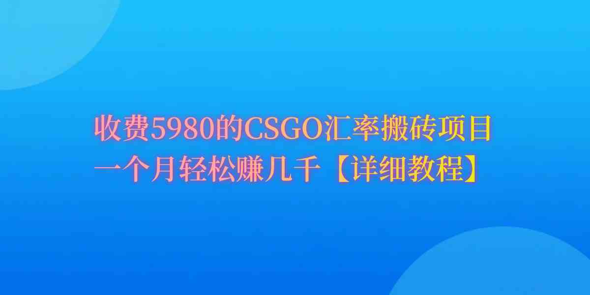 （9776期）CSGO装备搬砖，月综合收益率高达60%，你也可以！ - 副业心选-副业心选