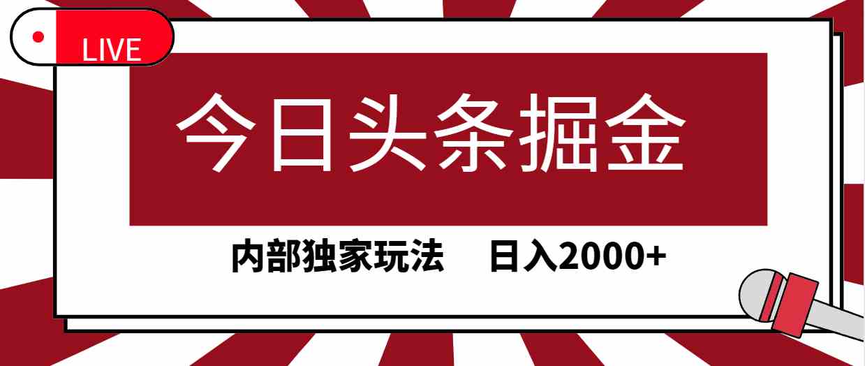 （9832期）今日头条掘金，30秒一篇文章，内部独家玩法，日入2000+ - 副业心选-副业心选