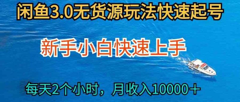 （9913期）2024最新闲鱼无货源玩法，从0开始小白快手上手，每天2小时月收入过万-副业心选