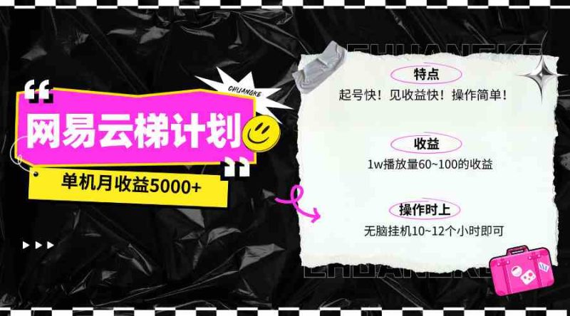 （10063期）最新网易云梯计划网页版，单机月收益5000+！可放大操作-副业心选