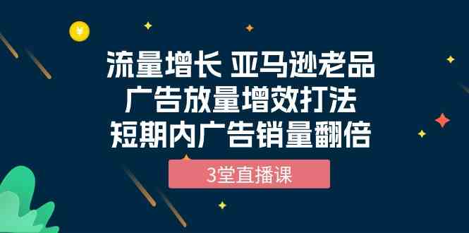 （10112期）流量增长 亚马逊老品广告放量增效打法，短期内广告销量翻倍（3堂直播课） - 副业心选-副业心选
