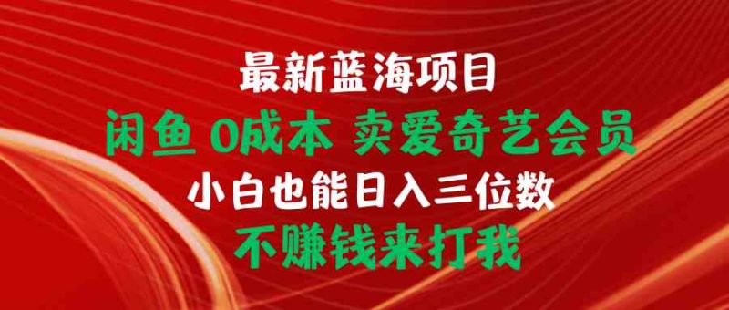 （10117期）最新蓝海项目 闲鱼0成本 卖爱奇艺会员 小白也能入三位数 不赚钱来打我-副业心选
