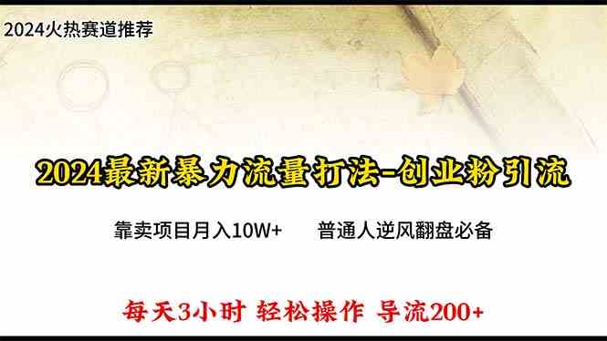 （10151期）2024年最新暴力流量打法，每日导入300+，靠卖项目月入10W+ - 副业心选-副业心选