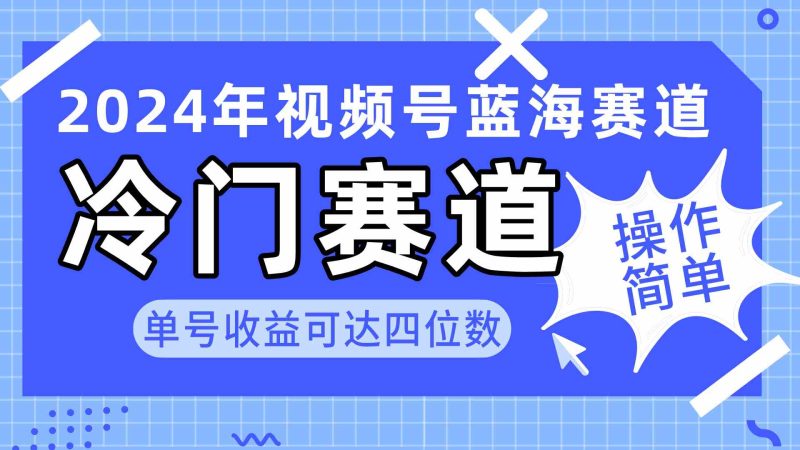 （10195期）2024视频号冷门蓝海赛道，操作简单 单号收益可达四位数（教程+素材+工具）-副业心选