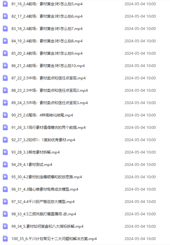 图片[6]-（10297期）2024单品正价起号，直播素材投流选品：选品课+投流课+素材课+卡首屏/100节 - 副业心选-副业心选