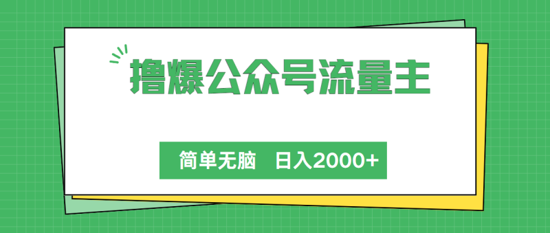（10310期）撸爆公众号流量主，简单无脑，单日变现2000+-副业心选