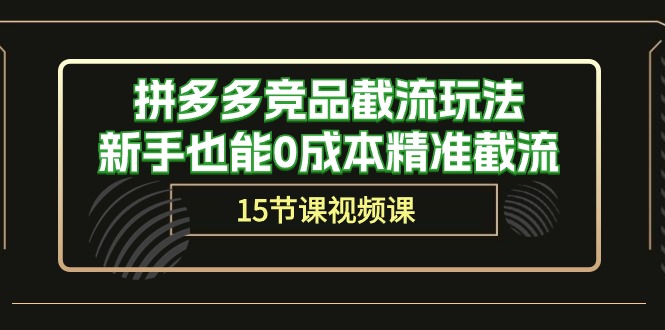 （10301期）拼多多竞品截流玩法，新手也能0成本精准截流（15节课） - 副业心选-副业心选