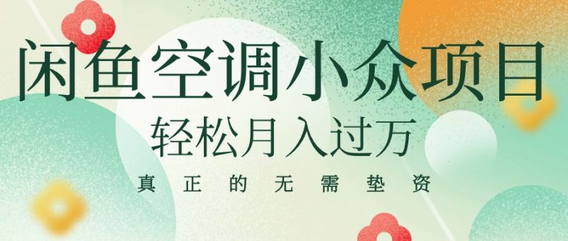 （10525期）闲鱼卖空调小众项目 轻松月入过万 真正的无需垫资金-副业心选