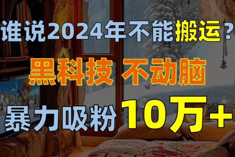 （10634期）谁说2024年不能搬运？只动手不动脑，自媒体平台单月暴力涨粉10000+-副业心选