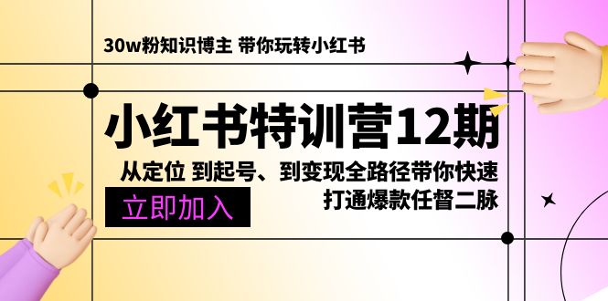 （10666期）小红书特训营12期：从定位 到起号、到变现全路径带你快速打通爆款任督二脉 - 副业心选-副业心选
