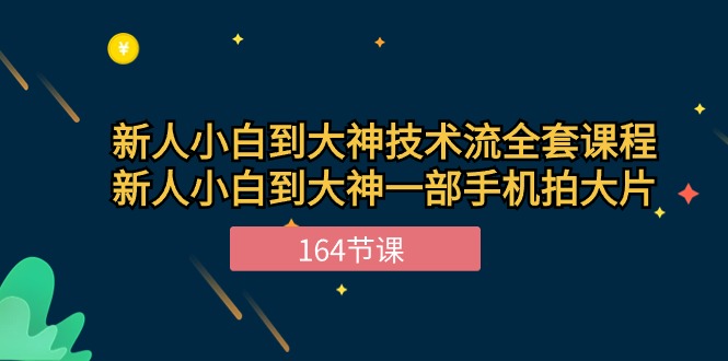 （10685期）新手小白到大神-技术流全套课程，新人小白到大神一部手机拍大片-164节课 - 副业心选-副业心选