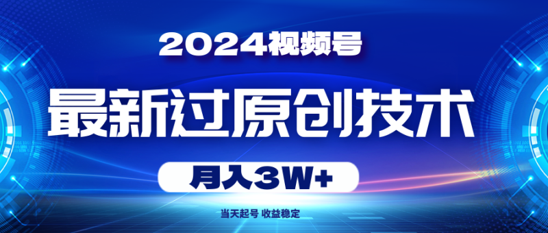 （10704期）2024视频号最新过原创技术，当天起号，收益稳定，月入3W+-副业心选