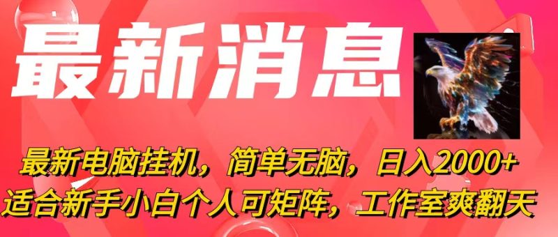 （10800期）最新电脑挂机，简单无脑，日入2000+适合新手小白个人可矩阵，工作室模…-副业心选