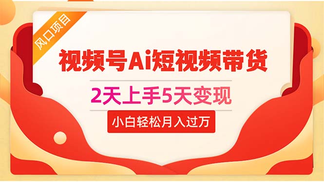 （10807期）2天上手5天变现视频号Ai短视频带货0粉丝0基础小白轻松月入过万 - 副业心选-副业心选
