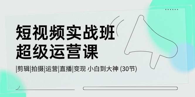（10836期）短视频实战班-超级运营课，|剪辑|拍摄|运营|直播|变现 小白到大神 (30节) - 副业心选-副业心选