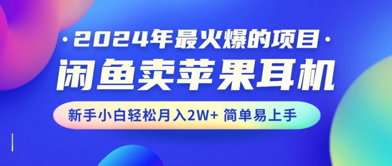 （10863期）2024年最火爆的项目，闲鱼卖苹果耳机，新手小白轻松月入2W+简单易上手-副业心选