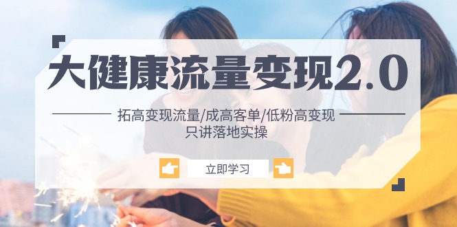 （10871期）大健康 流量 变现2.0：拓高变现 流量/成高客单/低粉高变现/只讲落地实战-副业心选