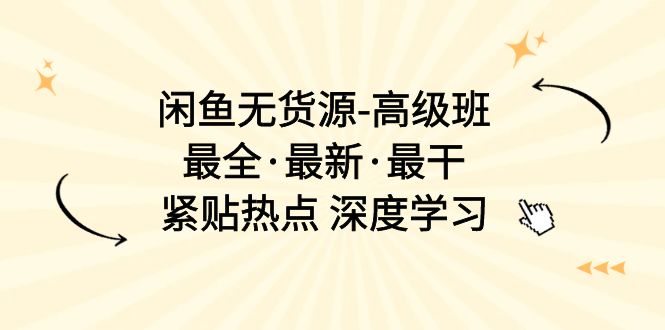 （10886期）闲鱼无货源-高级班，最全·最新·最干，紧贴热点 深度学习（17节课）-副业心选