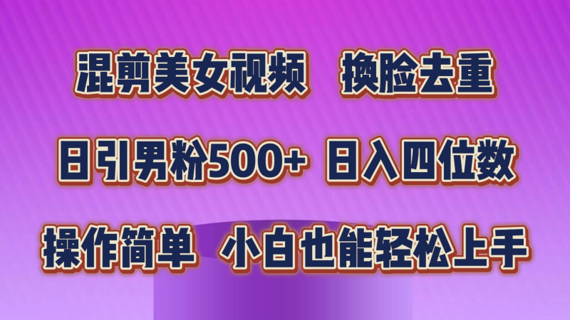 （10908期）混剪美女视频，换脸去重，轻松过原创，日引色粉500+，操作简单，小白也…-副业心选