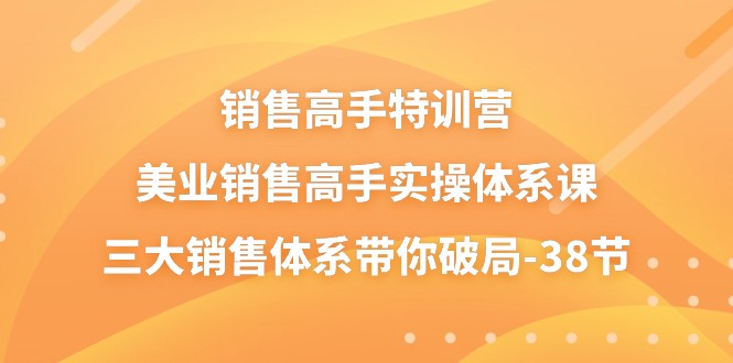 （10939期）销售-高手特训营，美业-销售高手实操体系课，三大销售体系带你破局-38节 - 副业心选-副业心选