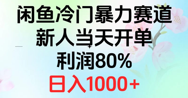 （10985期）2024闲鱼冷门暴力赛道，新人当天开单，利润80%，日入1000+-副业心选