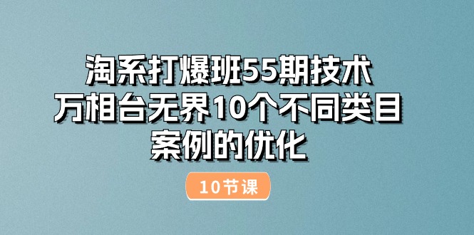 （10996期）淘系打爆班55期技术：万相台无界10个不同类目案例的优化（10节） - 副业心选-副业心选