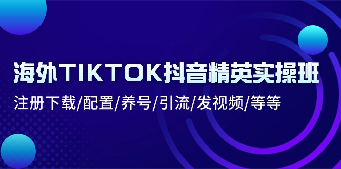 （10998期）海外TIKTOK抖音精英实操班：注册下载/配置/养号/引流/发视频/等等-副业心选