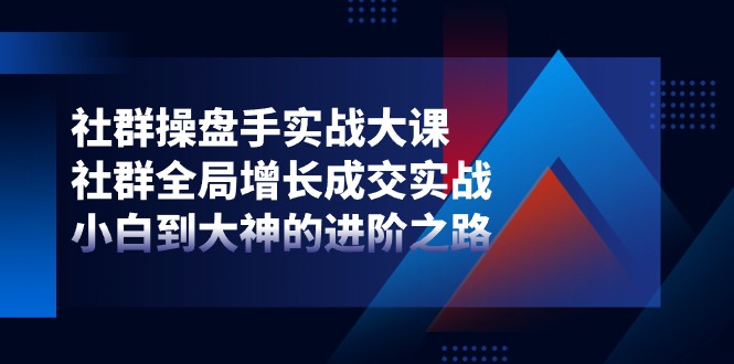 （11058期）社群-操盘手实战大课：社群 全局增长成交实战，小白到大神的进阶之路-副业心选