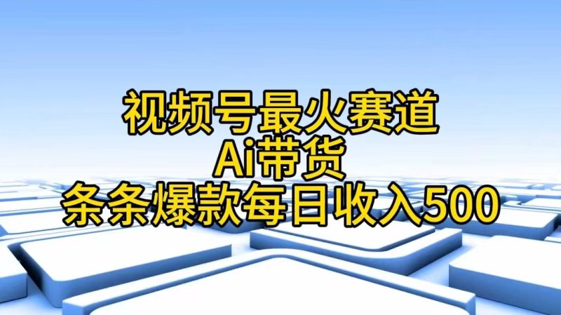 （11038期）视频号最火赛道——Ai带货条条爆款每日收入500-副业心选