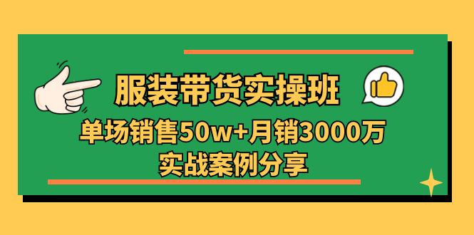 （11071期）服装带货实操培训班：单场销售50w+月销3000万实战案例分享（27节）-副业心选