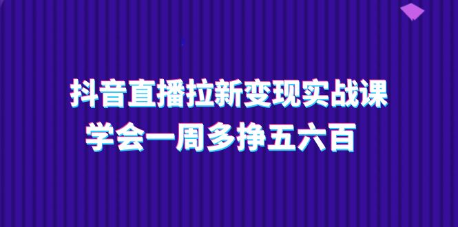 （11254期）抖音直播拉新变现实操课，学会一周多挣五六百（15节课） - 副业心选-副业心选