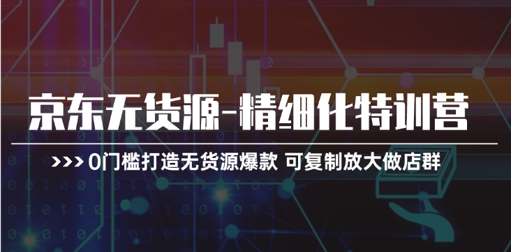 （11303期）京东无货源-精细化特训营，0门槛打造无货源爆款 可复制放大做店群 - 副业心选-副业心选
